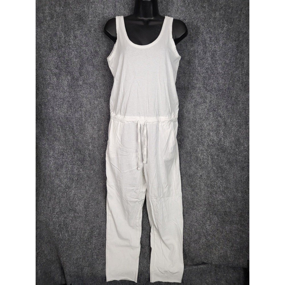 Frank & Eileen Jumpsuit Womens Small White Cotton Heritage Jersey Tank Romper